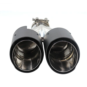Original style 304 stainless steel 63mm dual carbon fiber exhaust