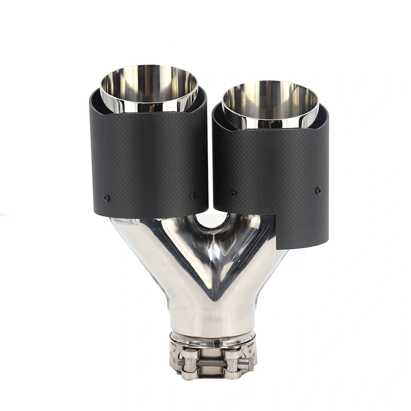 Original style 304 stainless steel 63mm dual carbon fiber exhaust