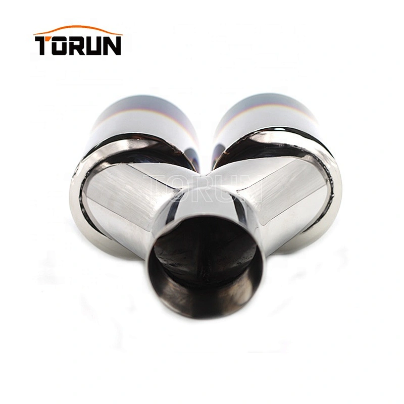304stainless steel Dual outlet Y Style 63mm bluing exhaust nozzle