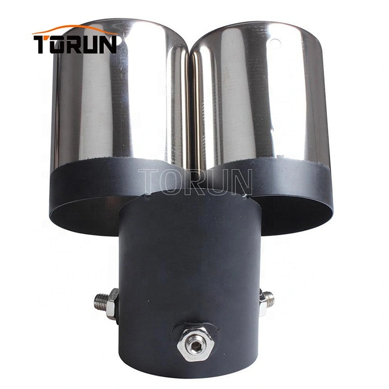 Wholesale Exhaust Pipe Car Stainless Steel Chrome Double Dual Exhaust Tail Muffler Tip