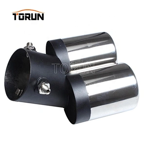 Wholesale Exhaust Pipe Car Stainless Steel Chrome Double Dual Exhaust Tail Muffler Tip