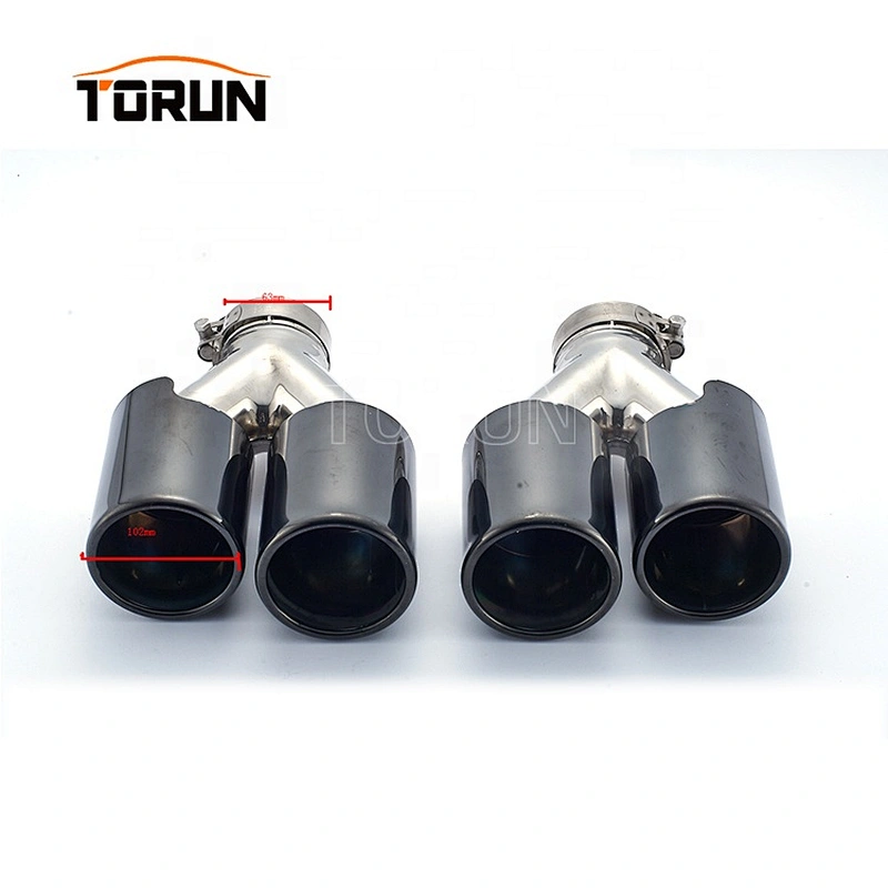 Universal 63mm Dual outlet Y Style Chroming black exhaust tips end muffler pipe