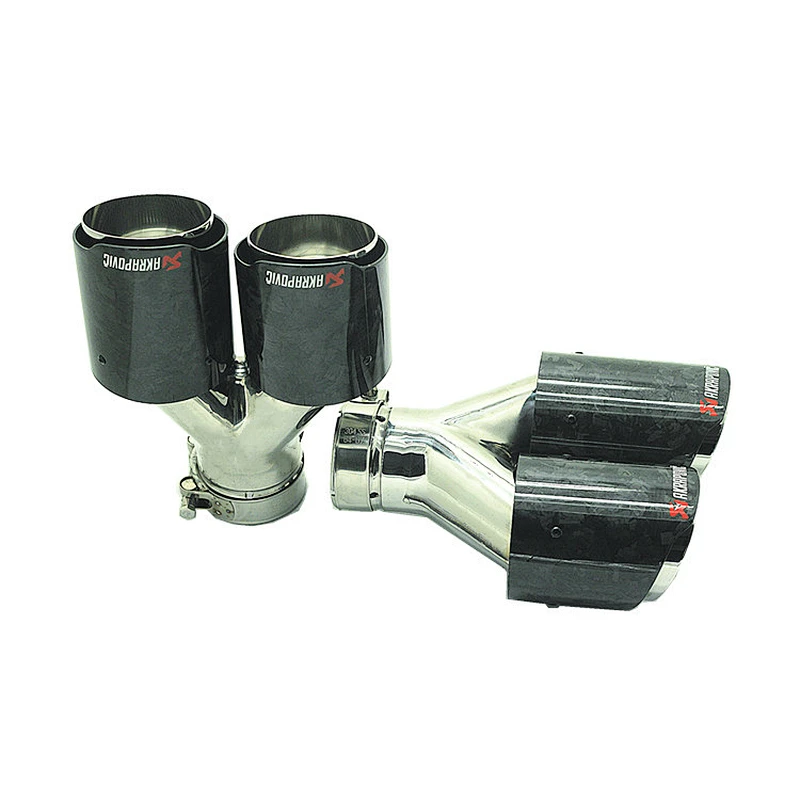 NEW High performance dual car exhaust muffler carbon fiber