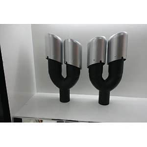 New style  car used  stainless steel exhaust double led exhaust tip Al pipe tee
