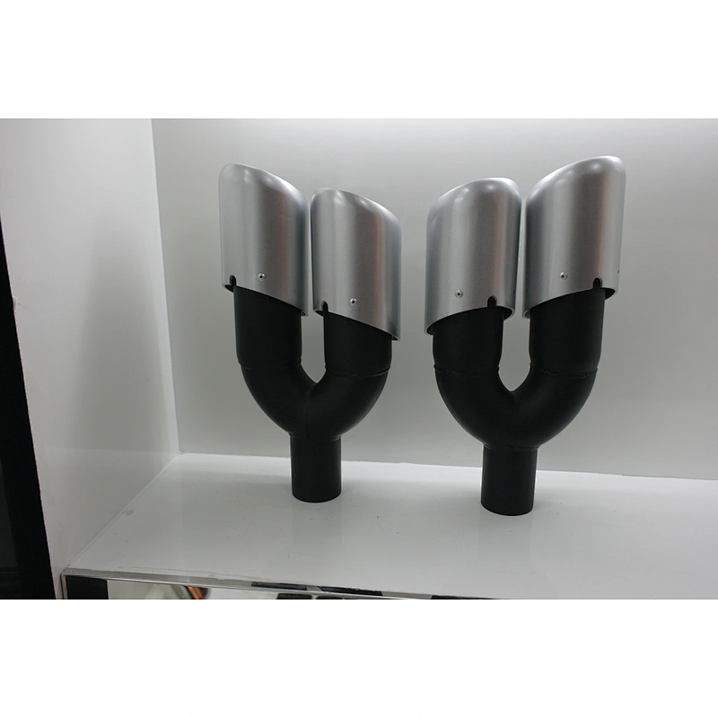 New style  car used  stainless steel exhaust double led exhaust tip Al pipe tee