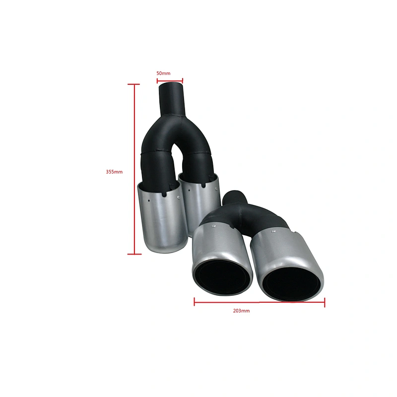 New style  car used  stainless steel exhaust double led exhaust tip Al pipe tee