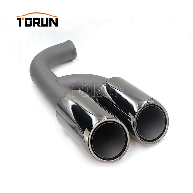 New style Universal racing stainless exhaust tips for porsche 10-14 Cayenne 958 V6 Round Mirror Polish Brush Chroming Black