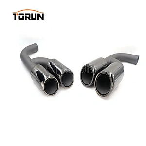 wholesale price hot sale exhaust 911 10-14  958 V6 Round Mirror Polish Brush Chroming Black
