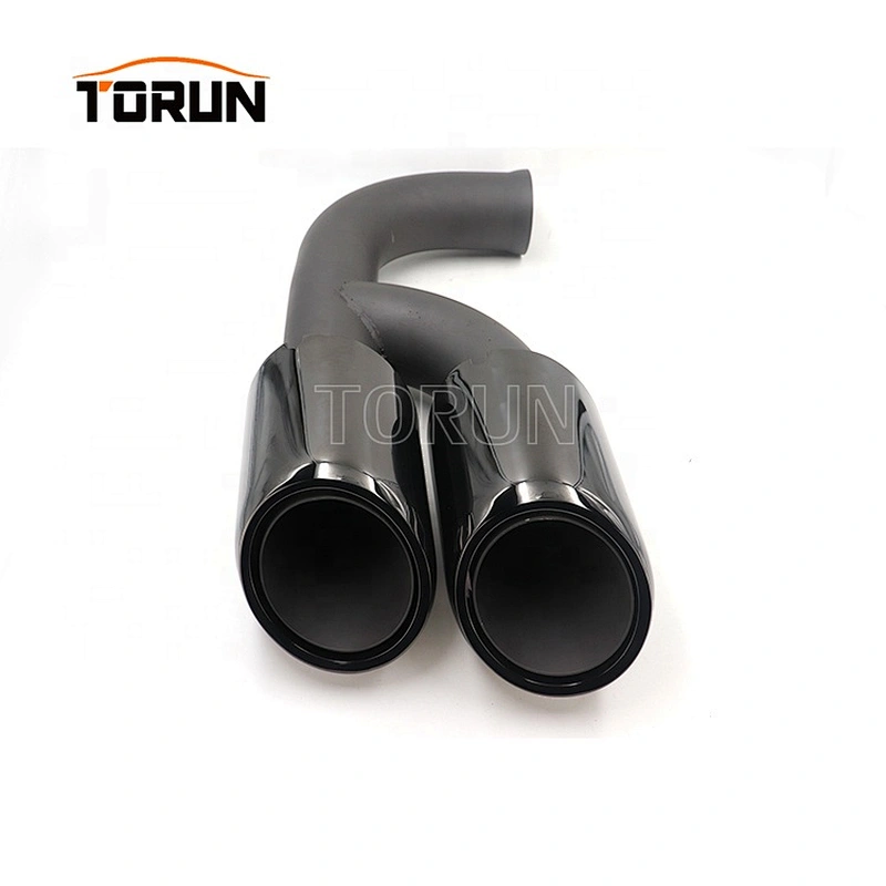New style Universal racing stainless exhaust tips for porsche 10-14 Cayenne 958 V6 Round Mirror Polish Brush Chroming Black