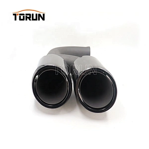 New style Universal carbon auto angle cut exhaust tip for porsche 10-14 Cayenne 958 V6 Round Chroming Black