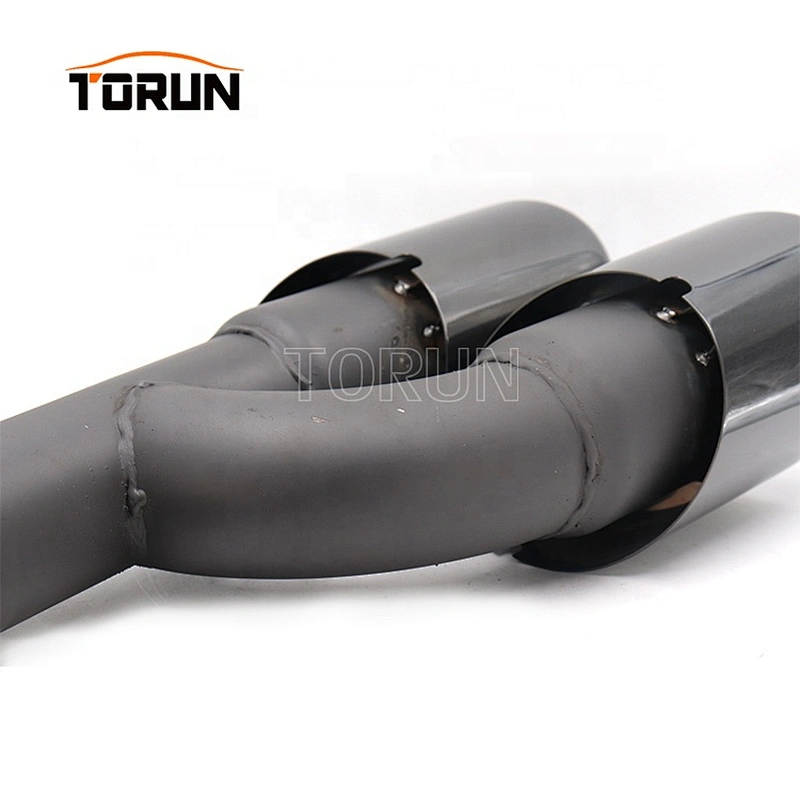 New style Universal racing stainless exhaust tips for porsche 10-14 Cayenne 958 V6 Round Mirror Polish Brush Chroming Black