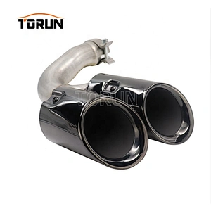Hot sale high quality Universal stainless steel car exhaust pipe for porsche 18 Cayenne Round Chroming Black