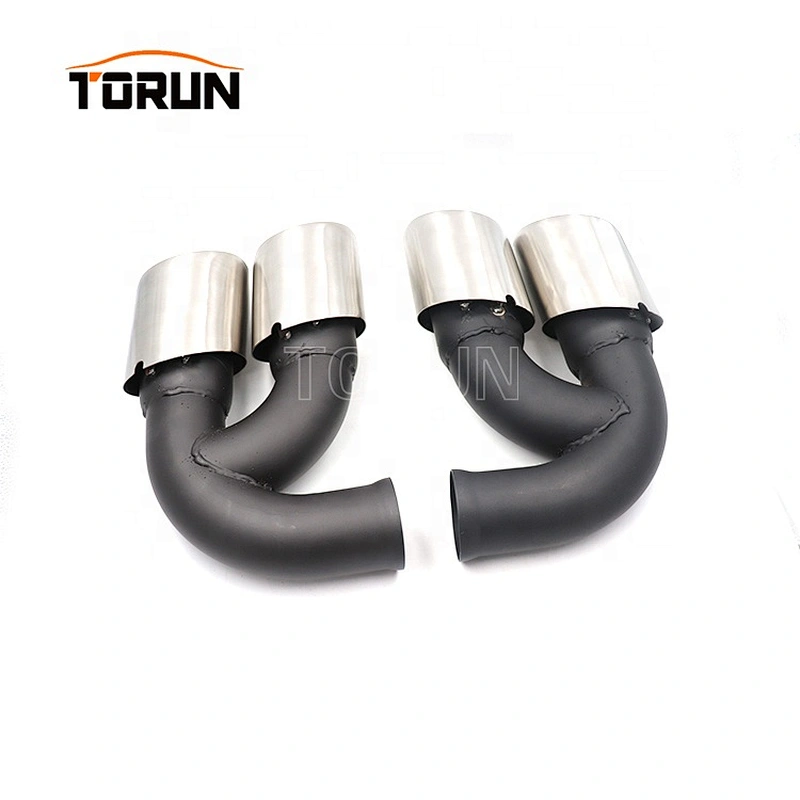 High performance titanium burnt black exhaust tips for gtr 10-14 Cayenne 958 Round Brush