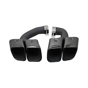 chroming black chrome brushed Square exhaust muffler tips for cayenne