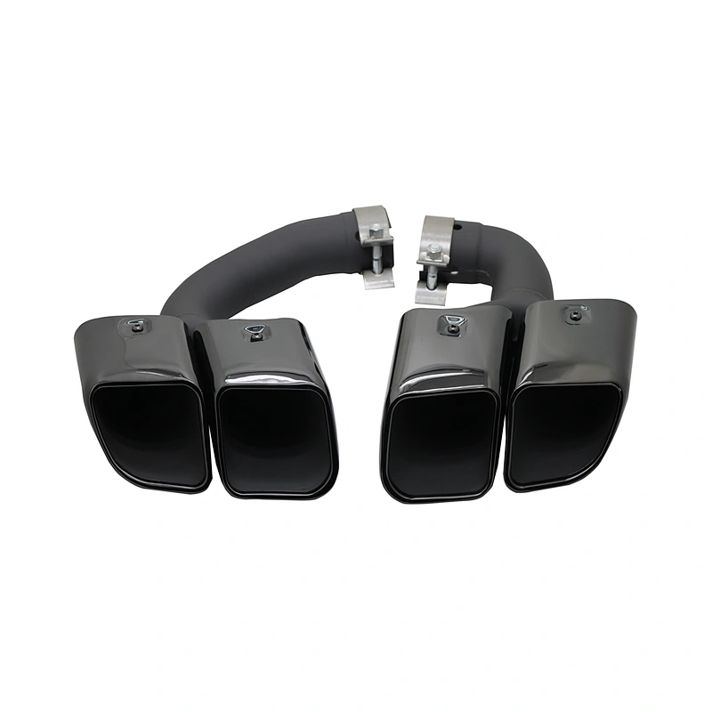 chroming black chrome brushed Square exhaust muffler tips for cayenne