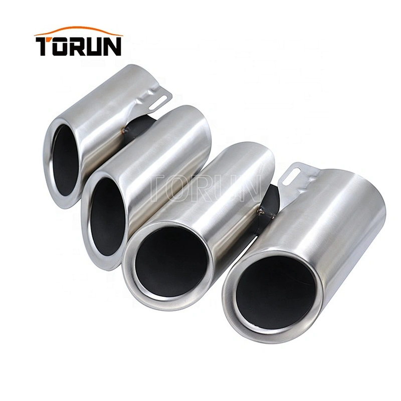 High performance dual car exhaust muffler tail pipe for porsche 17 panmera 971 round brush