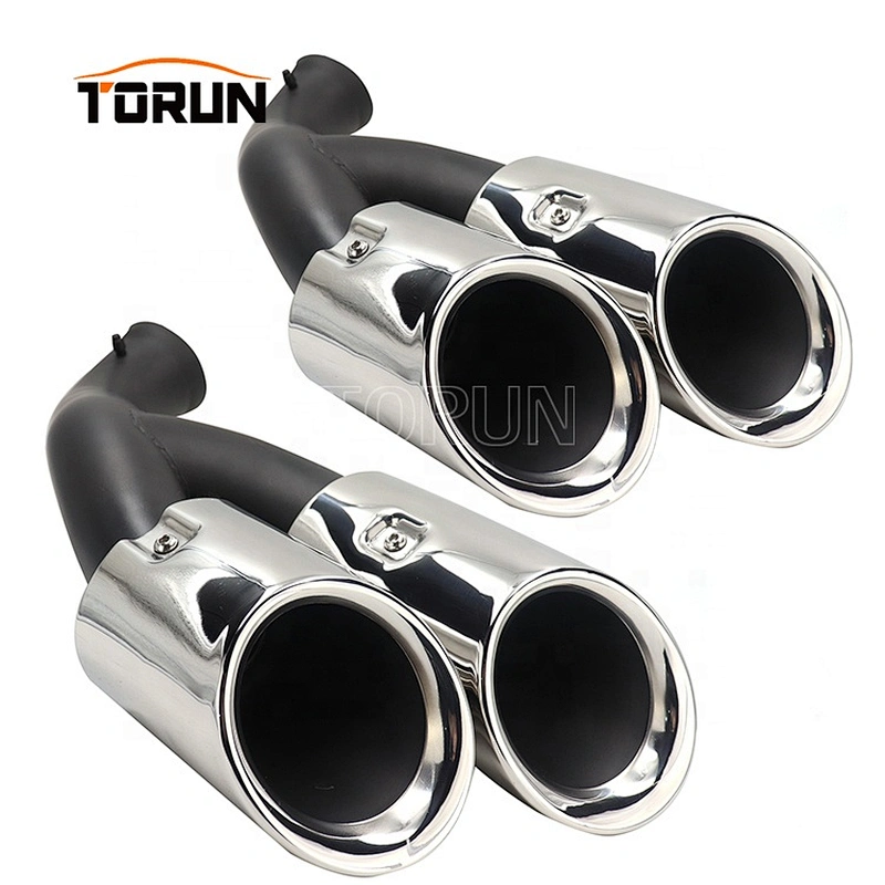 New style Universal titanium exhaust system tips 14+ Cayenne Round 958 Mirror Polish