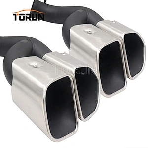 High performance carbon fiber exhaust tail pipe muffler for porsche 14+ Cayenne 958 Square Mirror Polish