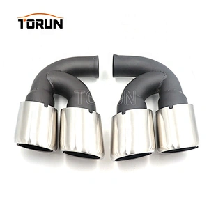 Hot sale high quality Universal stainless dual exhaust muffler 10-14 Cayenne 958 Round Brush