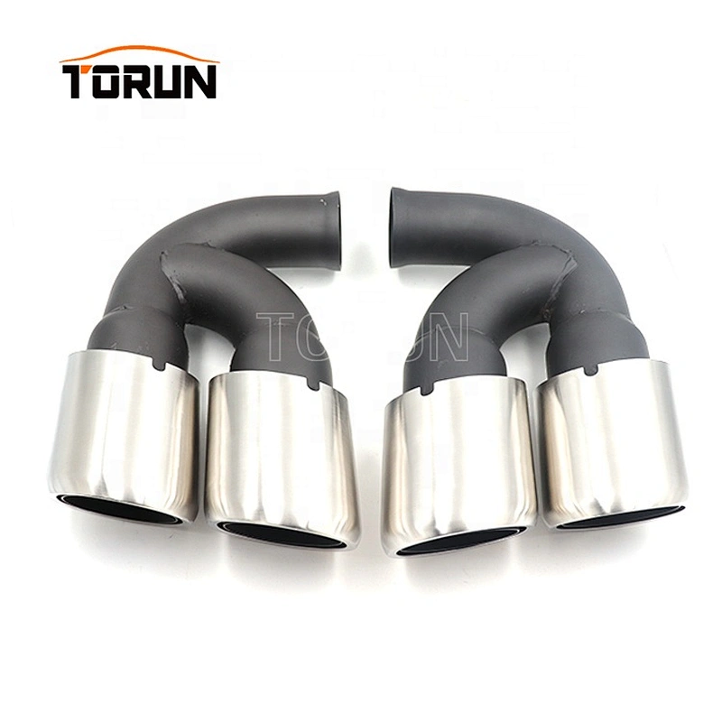 Hot sale high quality Universal stainless dual exhaust muffler 10-14 Cayenne 958 Round Brush