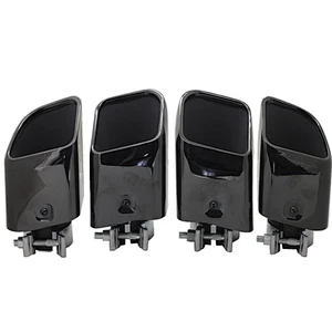 New and hot sale 304 stainless steel dual silencer tips exhaust end pipes muffler square for 2018 porsche cayenne