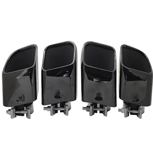 New and hot sale 304 stainless steel dual silencer tips exhaust end pipes muffler square for 2018 porsche cayenne