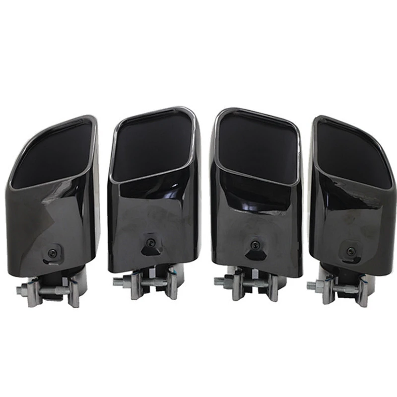 New and hot sale 304 stainless steel dual silencer tips exhaust end pipes muffler square for 2018 porsche cayenne