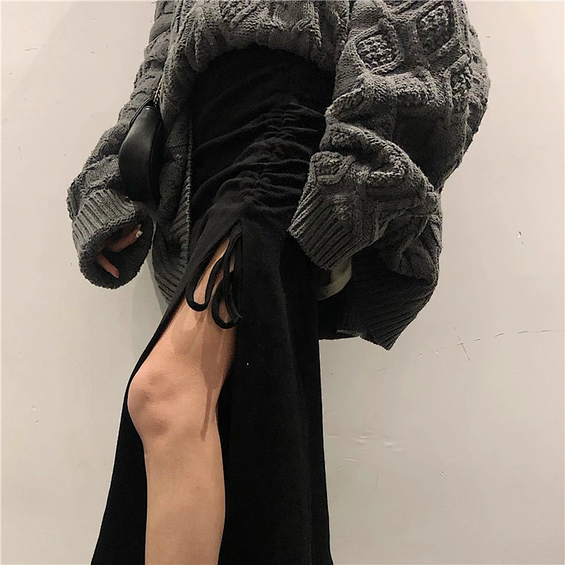 Ladies slit long skirt
