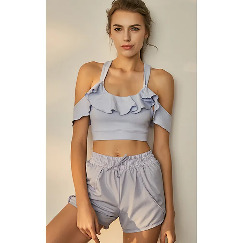 Women's Traceless Flouces Decoration Yoga Tank