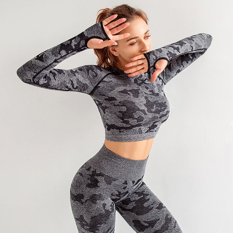 Ladies seamless shape long Sleeves Yoga top