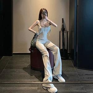 Ladies fashion wide leg jumpsuit