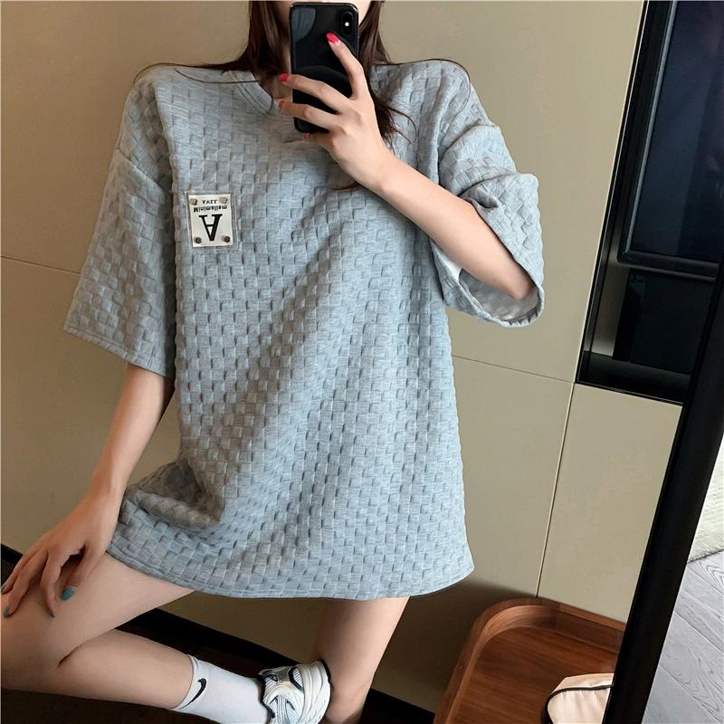 Ladies loose fit long top pullover shirt