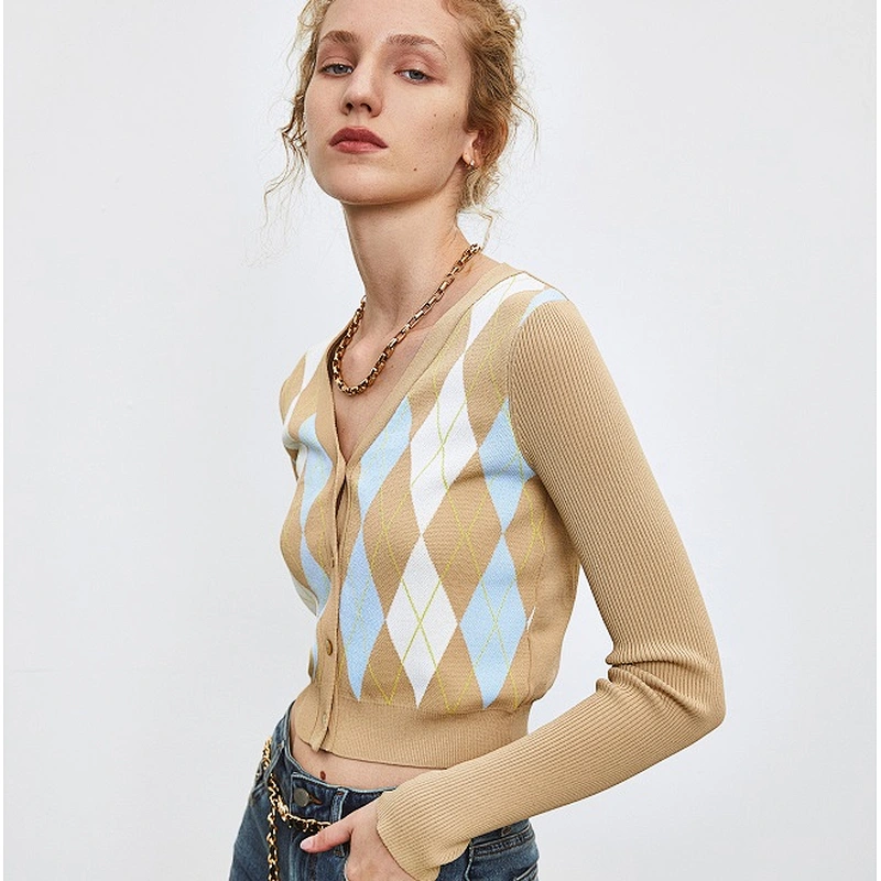 Ladies diamond sweater cardigan