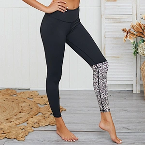Ladies leopard print joint Yoga Set gym suit