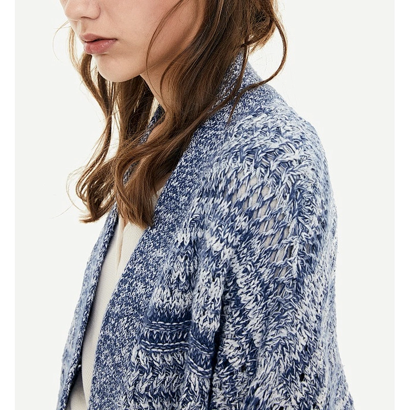 Ladies marled knit cardigan sweater