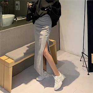 Ladies slit long skirt