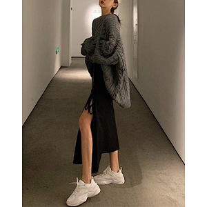 Ladies slit long skirt