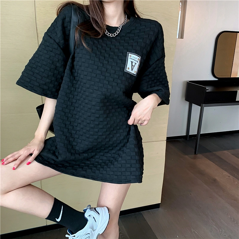 Ladies loose fit long top pullover shirt