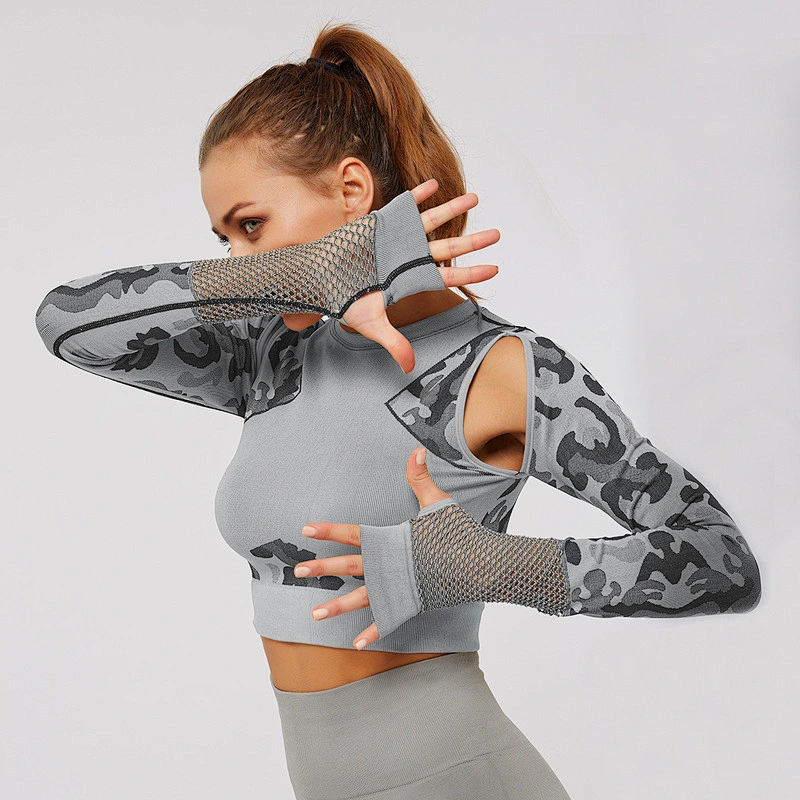 Ladies Seamless Yoga Suit jacquard suit