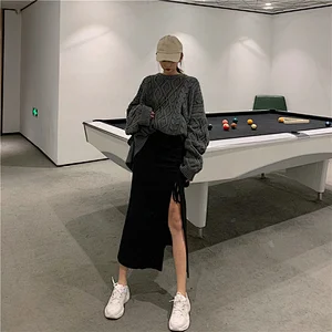 Ladies slit long skirt