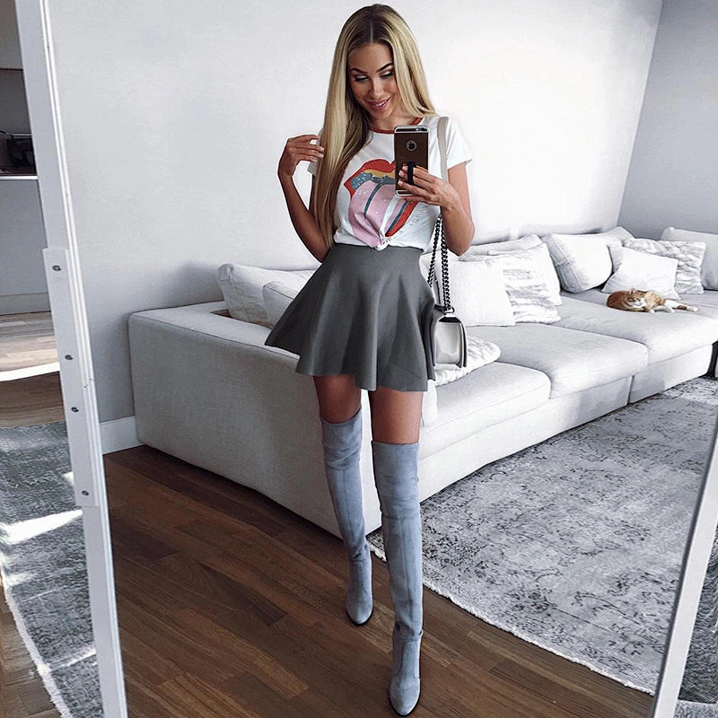 Ladies draped pleated mini skirt
