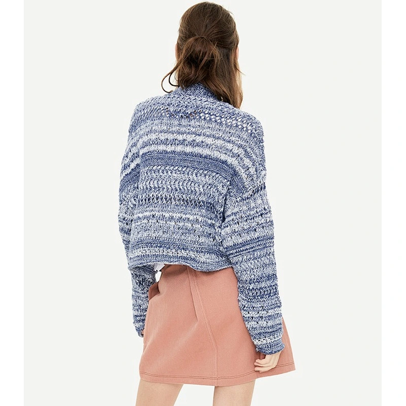 Ladies marled knit cardigan sweater