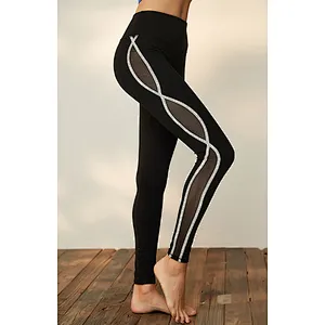High Waist Side Mesh Panel Yoga Legging, Fast Drying