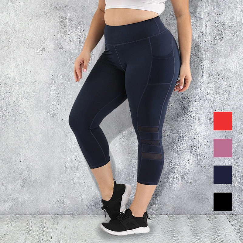 Ladies fat woman plus size yoga legging cropped pants
