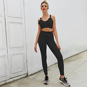 Ladies two piece fitness gym suit