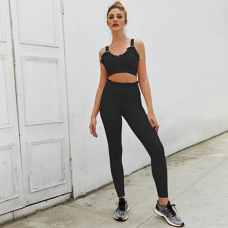 Ladies two piece fitness gym suit