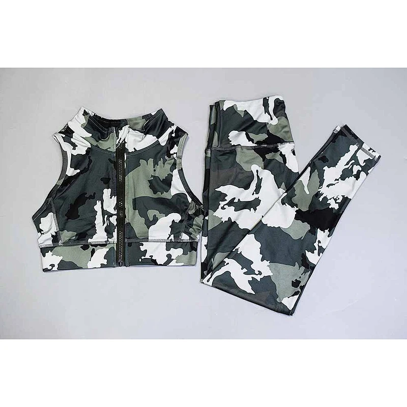 Ladies camouflage jogging gym suit