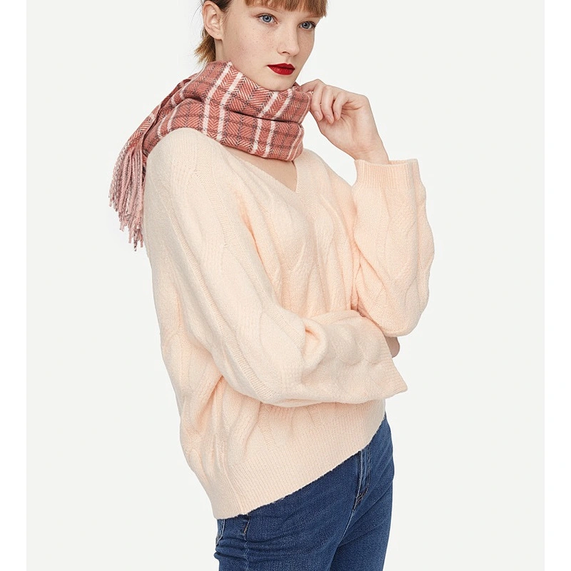 Ladies V-neck pullover sweater