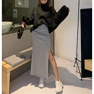 Ladies slit long skirt