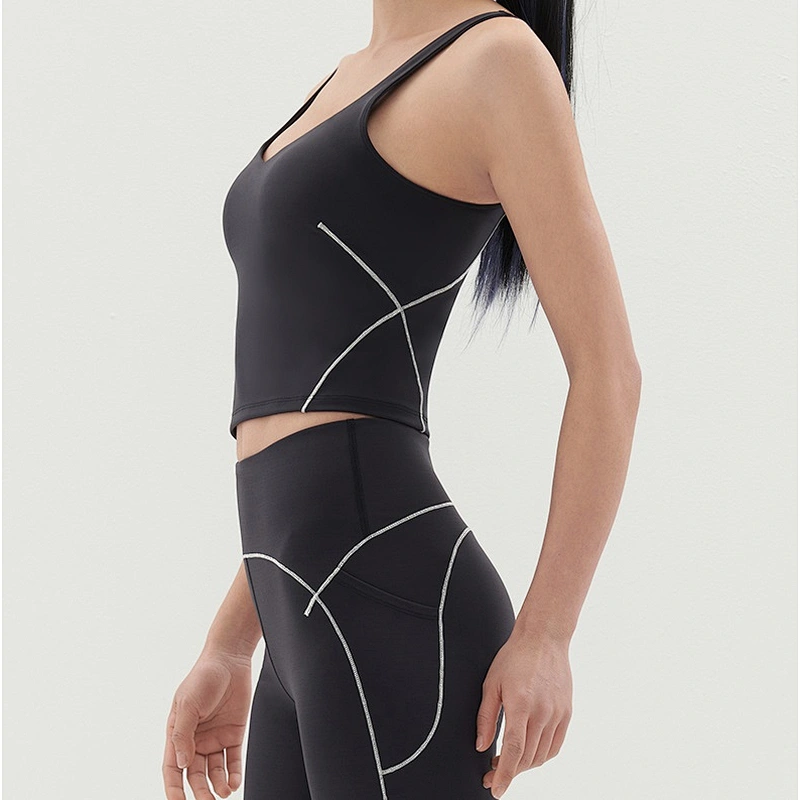 Ladies v-neck high elastane shape sport active suit